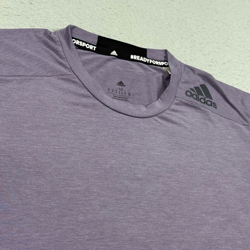 Adidas Training T-Shirt Mens Medium Purple Heathered Short Sleeve Crew Neck Top